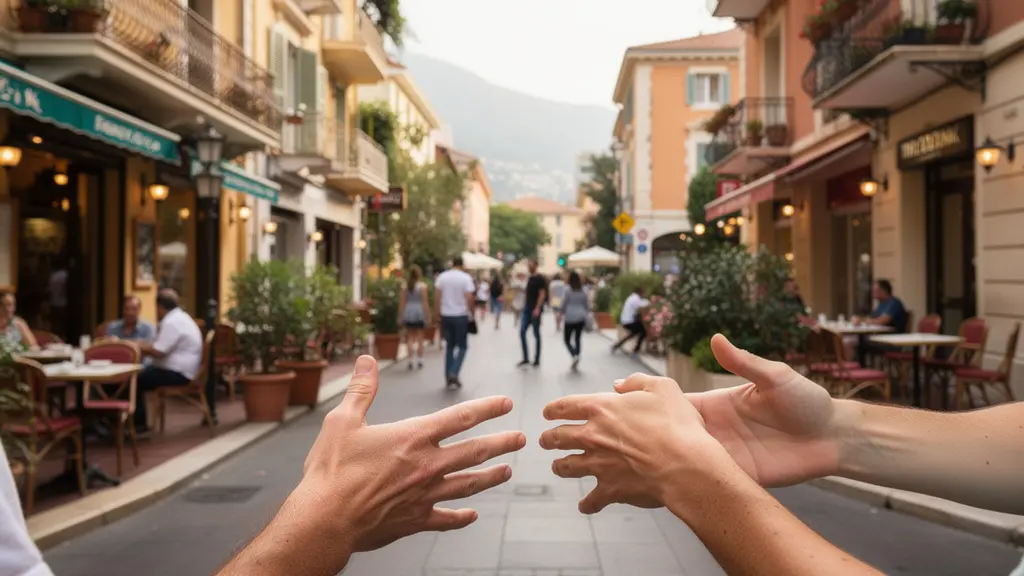 Rue piétonne animée dans le quartier de La Condamine à Monaco